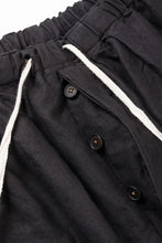 Load image into Gallery viewer, KLASICA "SNOW" CAMO STYLE STRING BIG PANTS / WASHI &amp; LINEN HIGH DENSITY LIGHT WEIGHT WEATHER (BLACK)
