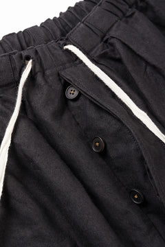 Load image into Gallery viewer, KLASICA "SNOW" CAMO STYLE STRING BIG PANTS / WASHI &amp; LINEN HIGH DENSITY LIGHT WEIGHT WEATHER (BLACK)