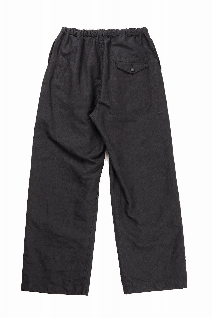 Load image into Gallery viewer, KLASICA "SNOW" CAMO STYLE STRING BIG PANTS / WASHI &amp; LINEN HIGH DENSITY LIGHT WEIGHT WEATHER (BLACK)