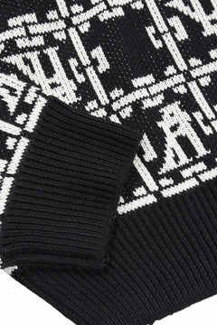 Load image into Gallery viewer, A.F ARTEFACT JACGUARD KNIT PULLOVER / REGULAR FIT (BLACK x IVORY)