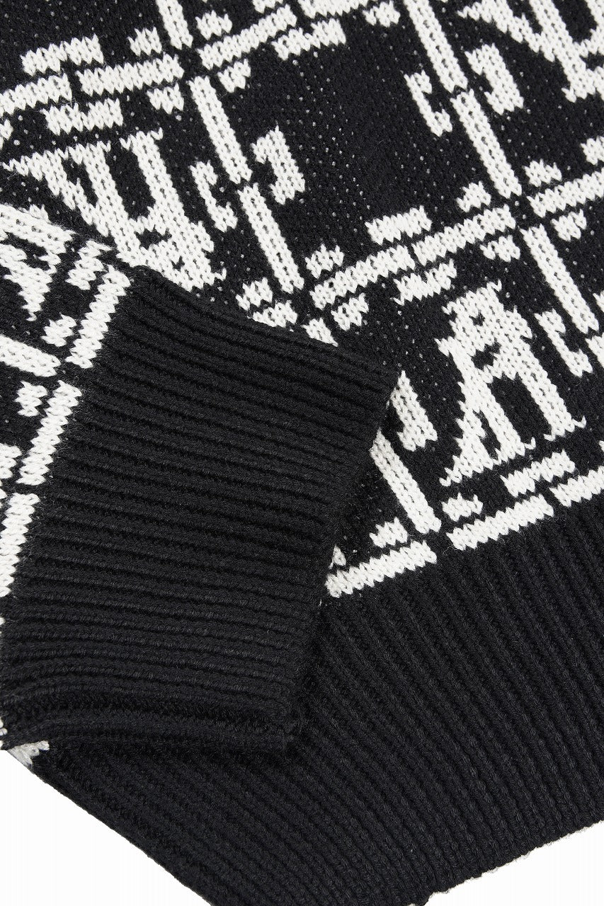 Load image into Gallery viewer, A.F ARTEFACT JACGUARD KNIT PULLOVER / REGULAR FIT (BLACK x IVORY)