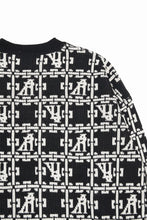 画像をギャラリービューアに読み込む, A.F ARTEFACT JACGUARD KNIT PULLOVER / RELAX FIT (BLACK x IVORY)