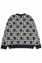 画像をギャラリービューアに読み込む, A.F ARTEFACT JACGUARD KNIT PULLOVER / RELAX FIT (BLACK x IVORY)