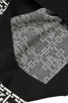 Load image into Gallery viewer, A.F ARTEFACT JACGUARD KNIT PULLOVER / REGULAR FIT (BLACK x IVORY)