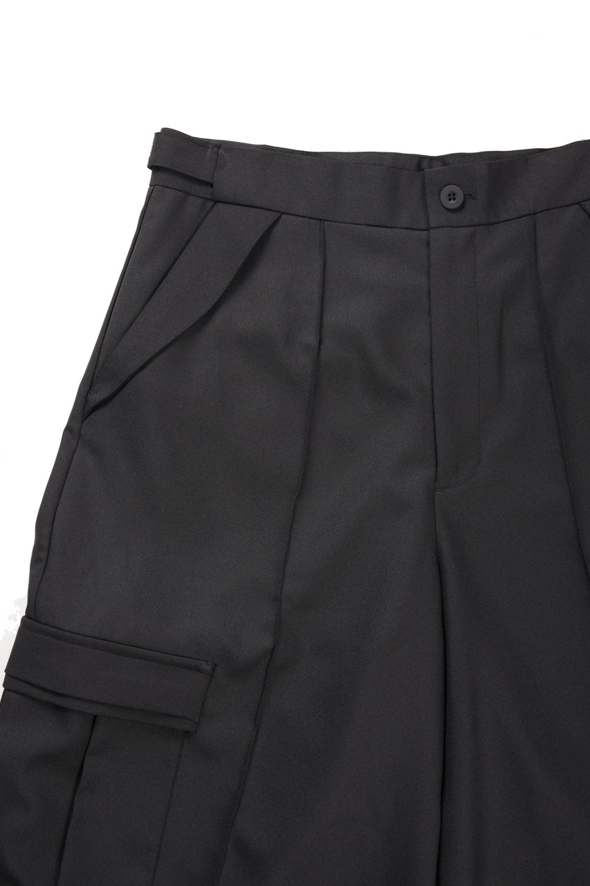 画像をギャラリービューアに読み込む, F/CE. TWIST POLYESTER WIDE SHORTS (BLACK)