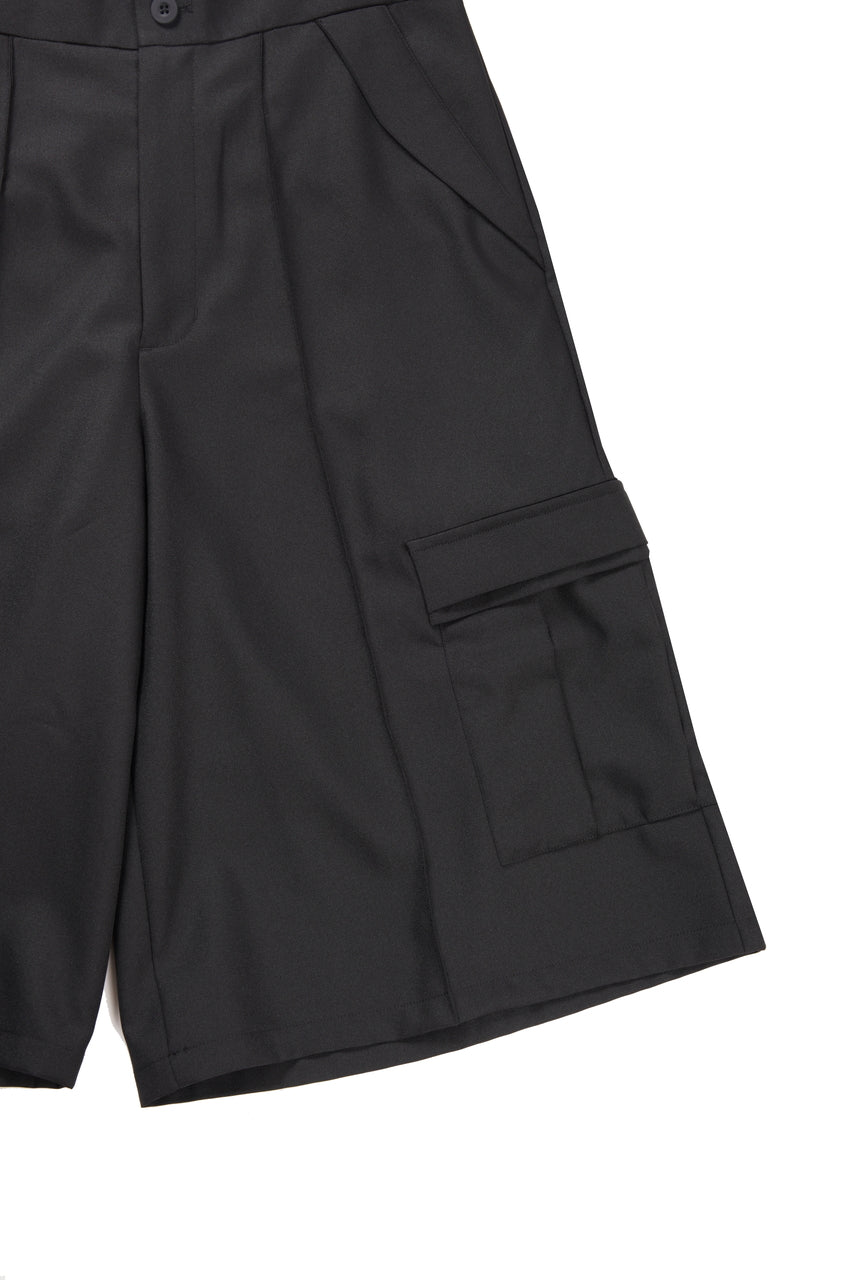 画像をギャラリービューアに読み込む, F/CE. TWIST POLYESTER WIDE SHORTS (BLACK)