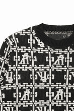 Load image into Gallery viewer, A.F ARTEFACT JACGUARD KNIT PULLOVER / REGULAR FIT (BLACK x IVORY)