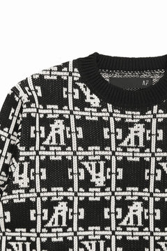 Load image into Gallery viewer, A.F ARTEFACT JACGUARD KNIT PULLOVER / REGULAR FIT (BLACK x IVORY)