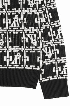 Load image into Gallery viewer, A.F ARTEFACT JACGUARD KNIT PULLOVER / REGULAR FIT (BLACK x IVORY)