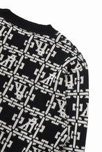 Load image into Gallery viewer, A.F ARTEFACT JACGUARD KNIT PULLOVER / REGULAR FIT (BLACK x IVORY)