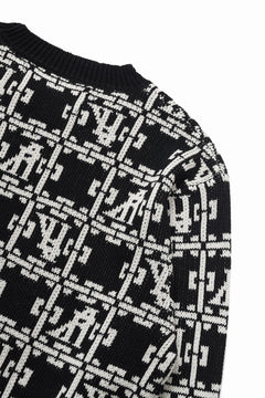 Load image into Gallery viewer, A.F ARTEFACT JACGUARD KNIT PULLOVER / REGULAR FIT (BLACK x IVORY)