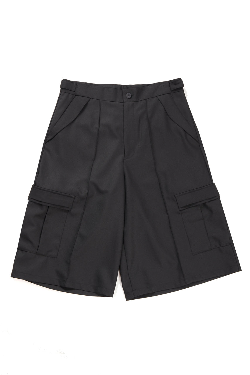 画像をギャラリービューアに読み込む, F/CE. TWIST POLYESTER WIDE SHORTS (BLACK)