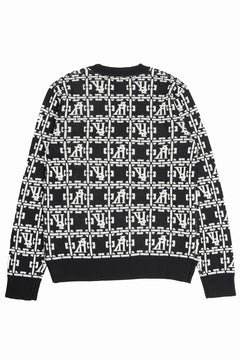 Load image into Gallery viewer, A.F ARTEFACT JACGUARD KNIT PULLOVER / REGULAR FIT (BLACK x IVORY)