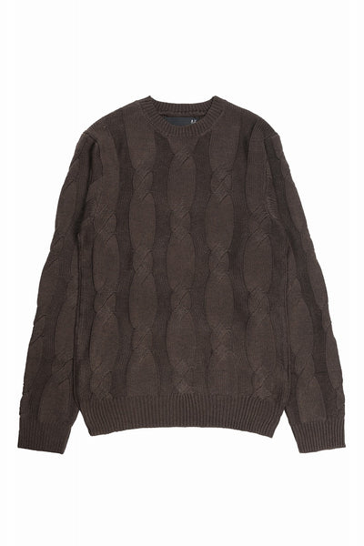 A.F ARTEFACT CABLE KNIT PULLOVER / REGULAR FIT (BROWN)