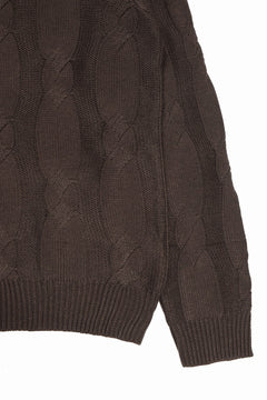 画像をギャラリービューアに読み込む, A.F ARTEFACT CABLE KNIT PULLOVER / RELAX FIT (BROWN)