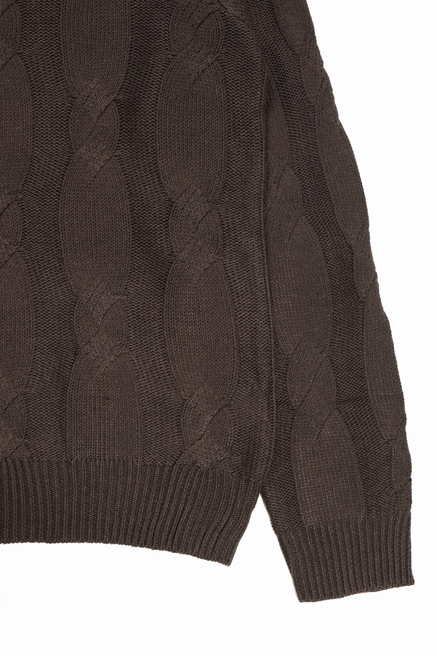 Load image into Gallery viewer, A.F ARTEFACT CABLE KNIT PULLOVER / REGULAR FIT (BROWN)