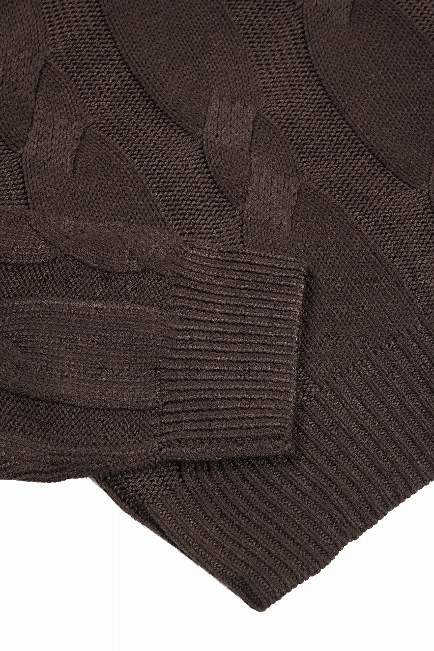 Load image into Gallery viewer, A.F ARTEFACT CABLE KNIT PULLOVER / REGULAR FIT (BROWN)