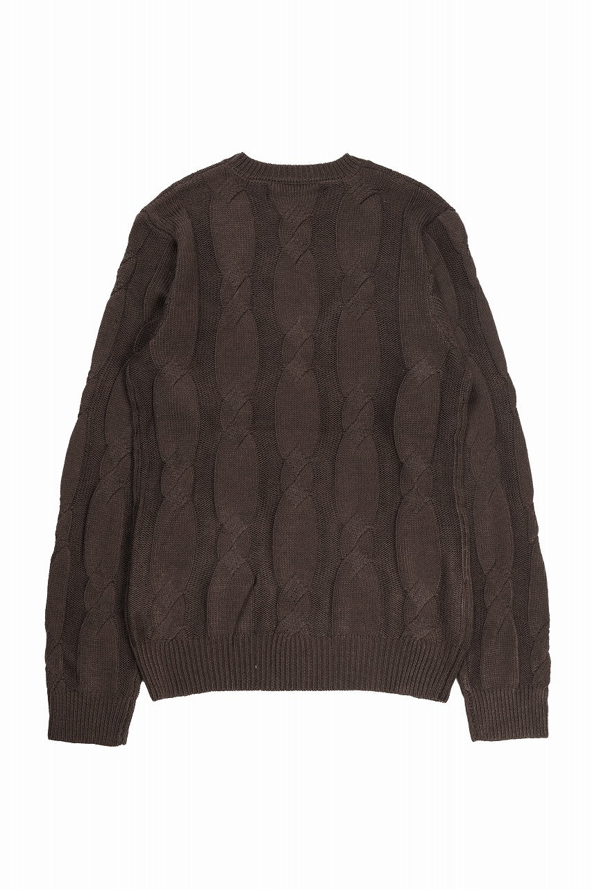 Load image into Gallery viewer, A.F ARTEFACT CABLE KNIT PULLOVER / REGULAR FIT (BROWN)