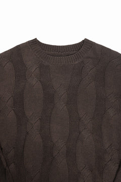 Load image into Gallery viewer, A.F ARTEFACT CABLE KNIT PULLOVER / REGULAR FIT (BROWN)