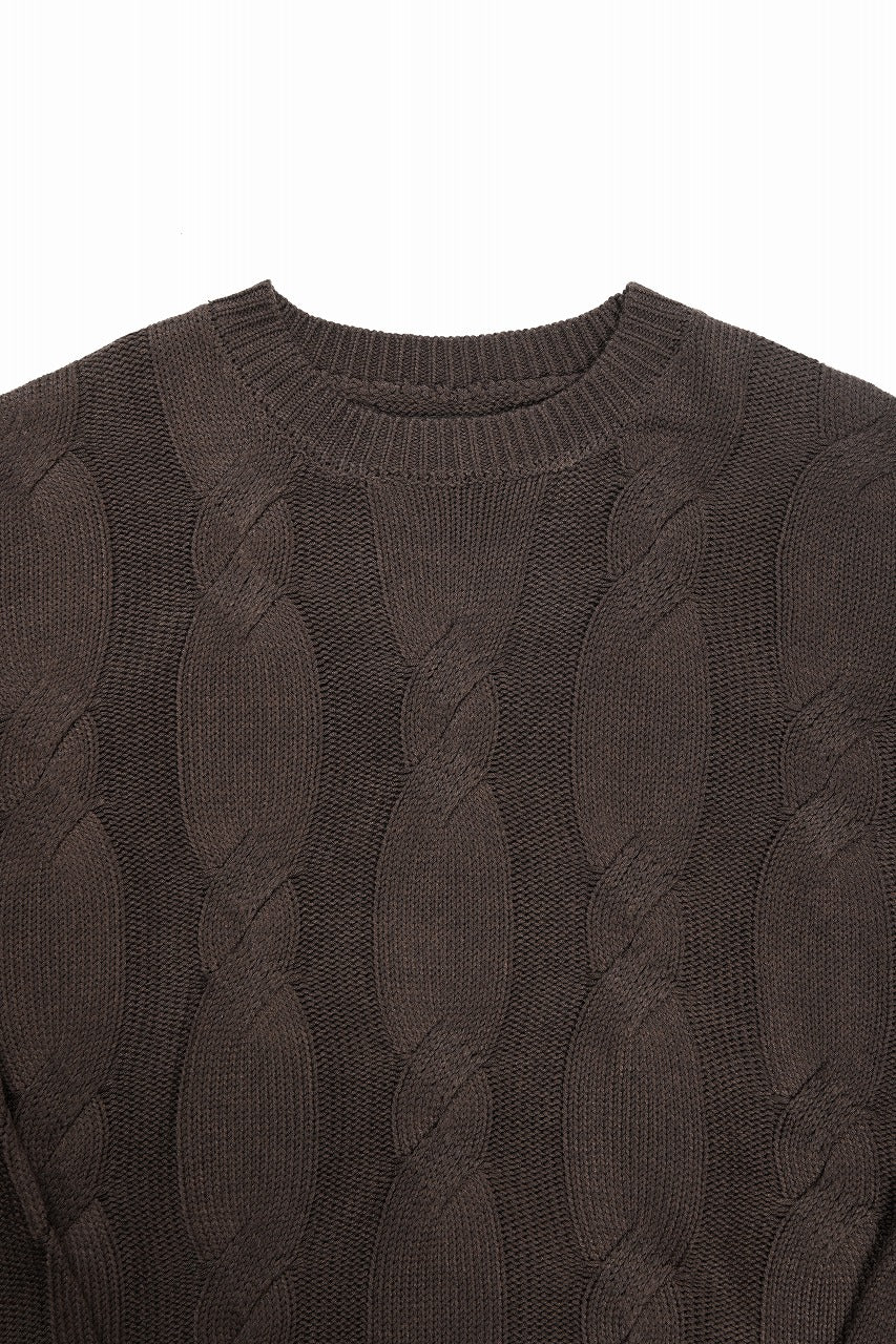 Load image into Gallery viewer, A.F ARTEFACT CABLE KNIT PULLOVER / REGULAR FIT (BROWN)
