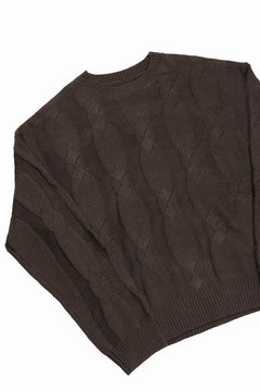 画像をギャラリービューアに読み込む, A.F ARTEFACT CABLE KNIT PULLOVER / RELAX FIT (BROWN)