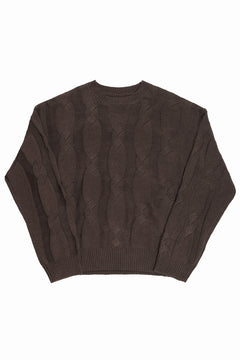画像をギャラリービューアに読み込む, A.F ARTEFACT CABLE KNIT PULLOVER / RELAX FIT (BROWN)