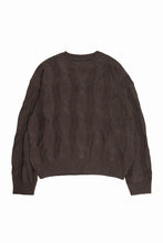 画像をギャラリービューアに読み込む, A.F ARTEFACT CABLE KNIT PULLOVER / RELAX FIT (BROWN)
