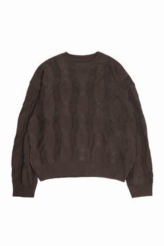 画像をギャラリービューアに読み込む, A.F ARTEFACT CABLE KNIT PULLOVER / RELAX FIT (BROWN)