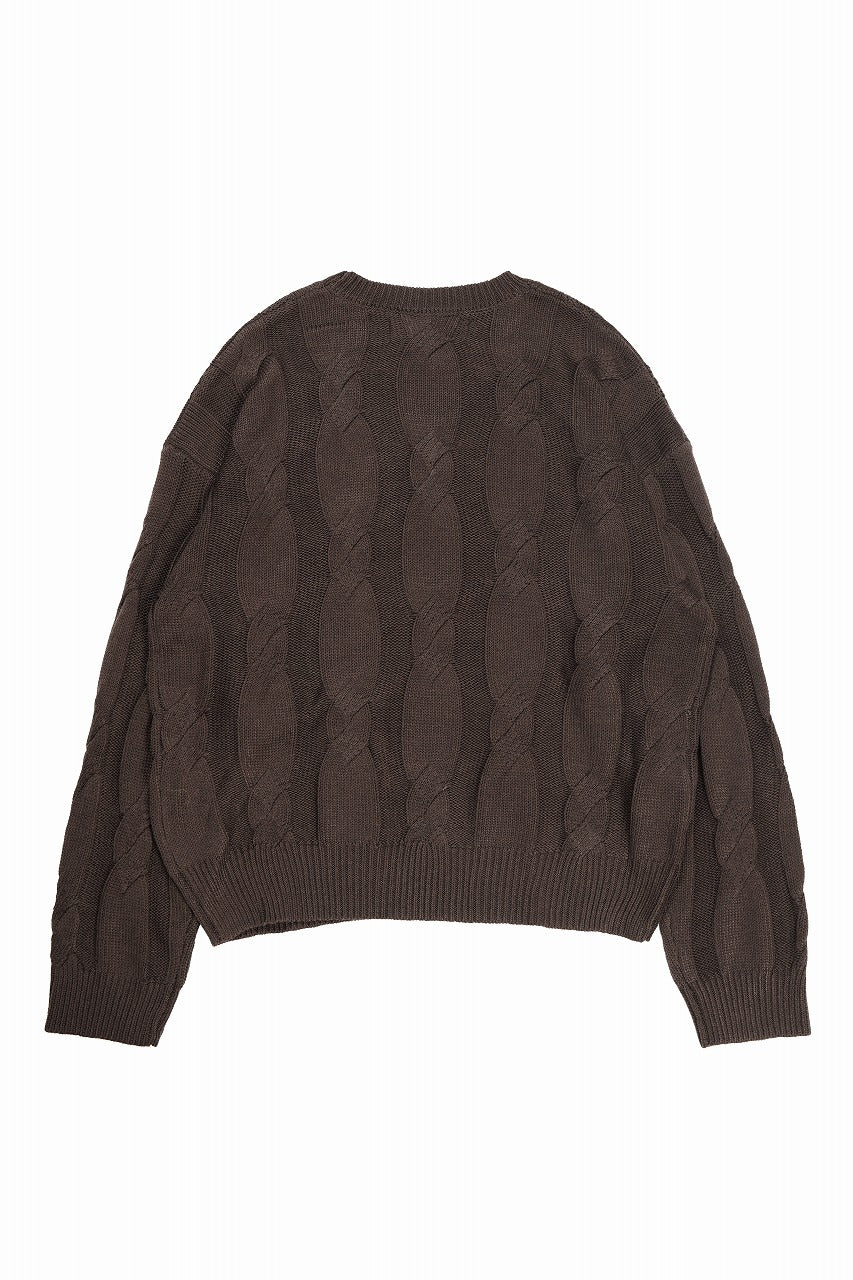 画像をギャラリービューアに読み込む, A.F ARTEFACT CABLE KNIT PULLOVER / RELAX FIT (BROWN)
