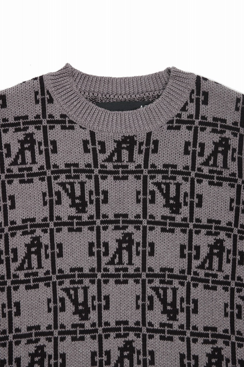 Load image into Gallery viewer, A.F ARTEFACT JACGUARD KNIT PULLOVER / REGULAR FIT (BROWN x DARK BROWN)