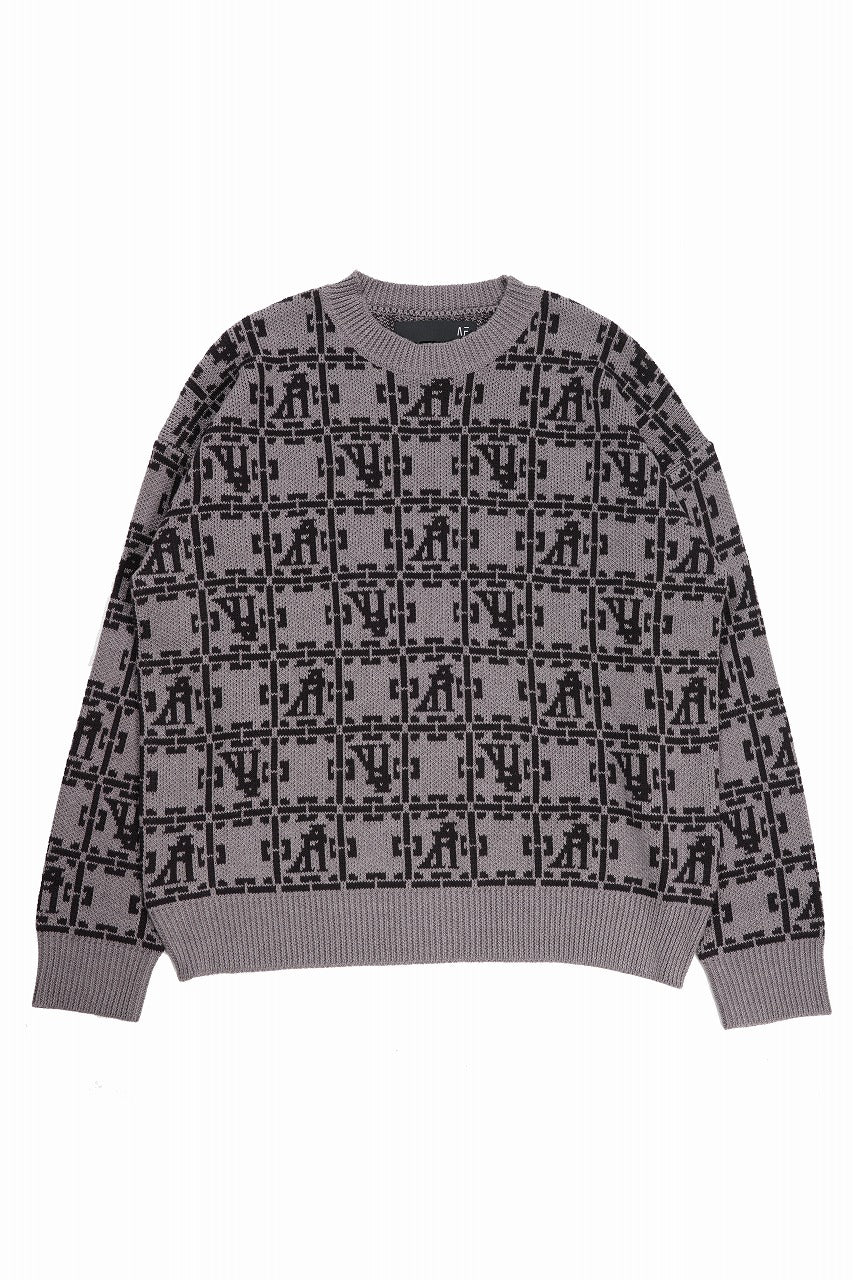 画像をギャラリービューアに読み込む, A.F ARTEFACT JACGUARD KNIT PULLOVER / RELAX FIT (BROWN x DARK BROWN)