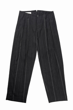 画像をギャラリービューアに読み込む, Hannibal. Wide Pleated Trousers / Homer 222. (BLACK CHALK STRIPED)