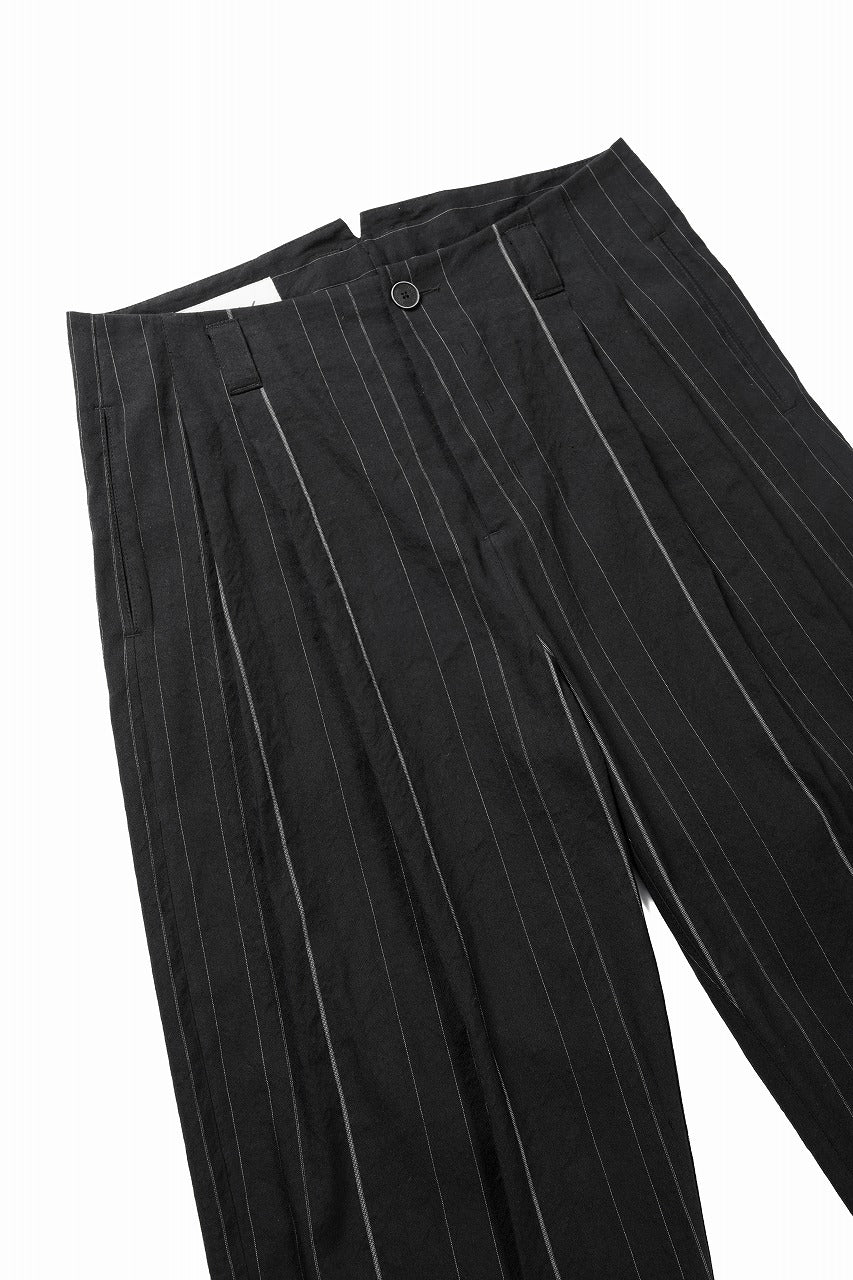 画像をギャラリービューアに読み込む, Hannibal. Wide Pleated Trousers / Homer 222. (BLACK CHALK STRIPED)