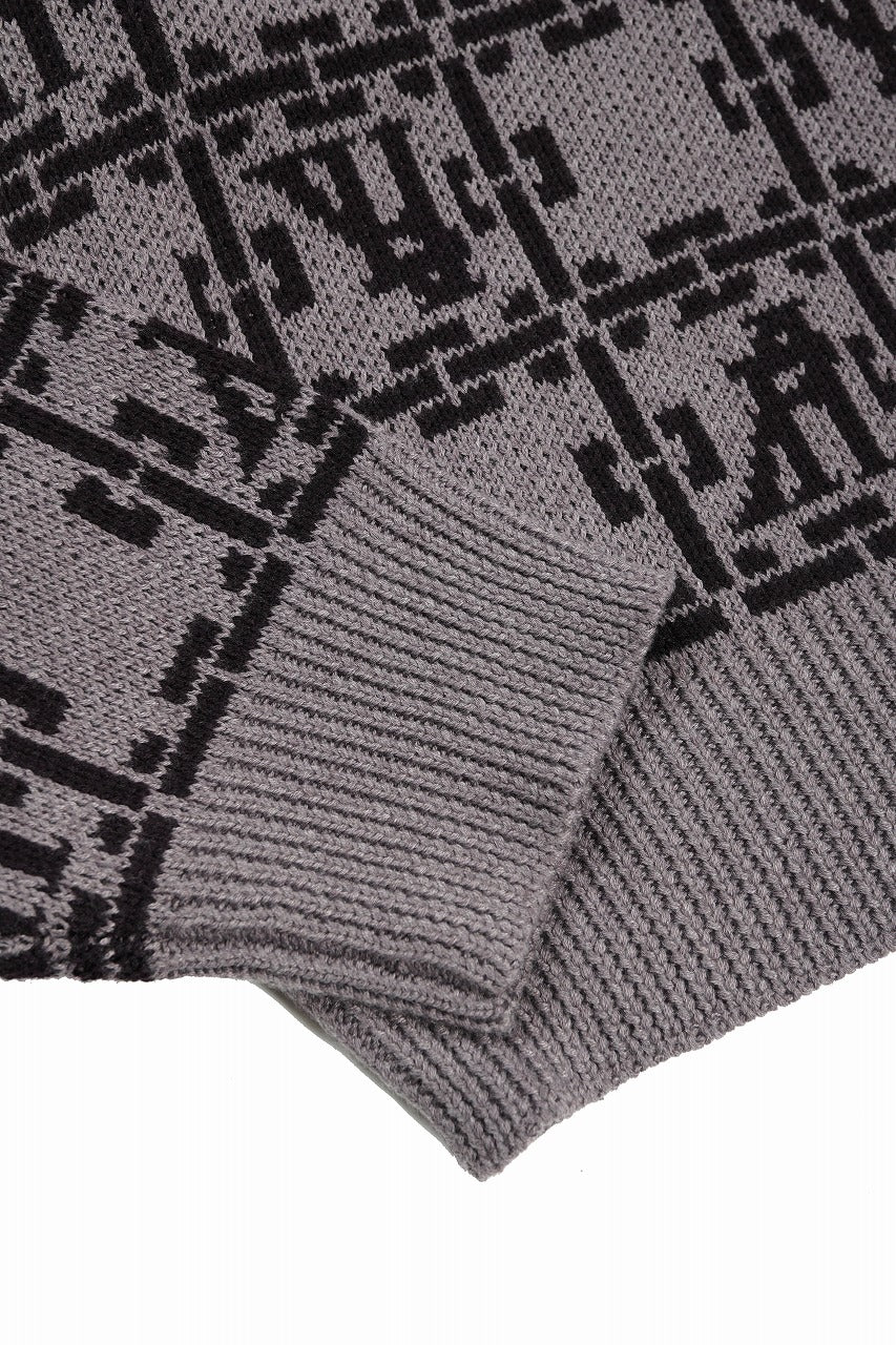 画像をギャラリービューアに読み込む, A.F ARTEFACT JACGUARD KNIT PULLOVER / RELAX FIT (BROWN x DARK BROWN)