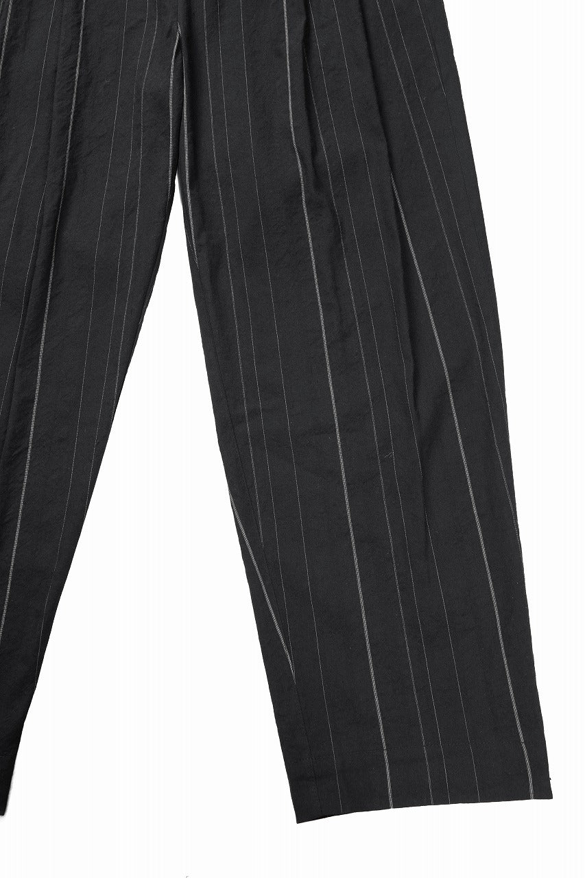 画像をギャラリービューアに読み込む, Hannibal. Wide Pleated Trousers / Homer 222. (BLACK CHALK STRIPED)