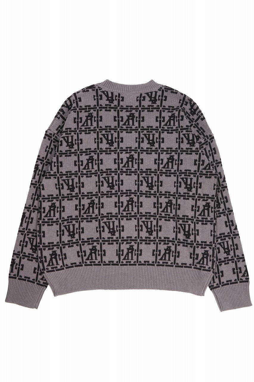 画像をギャラリービューアに読み込む, A.F ARTEFACT JACGUARD KNIT PULLOVER / RELAX FIT (BROWN x DARK BROWN)
