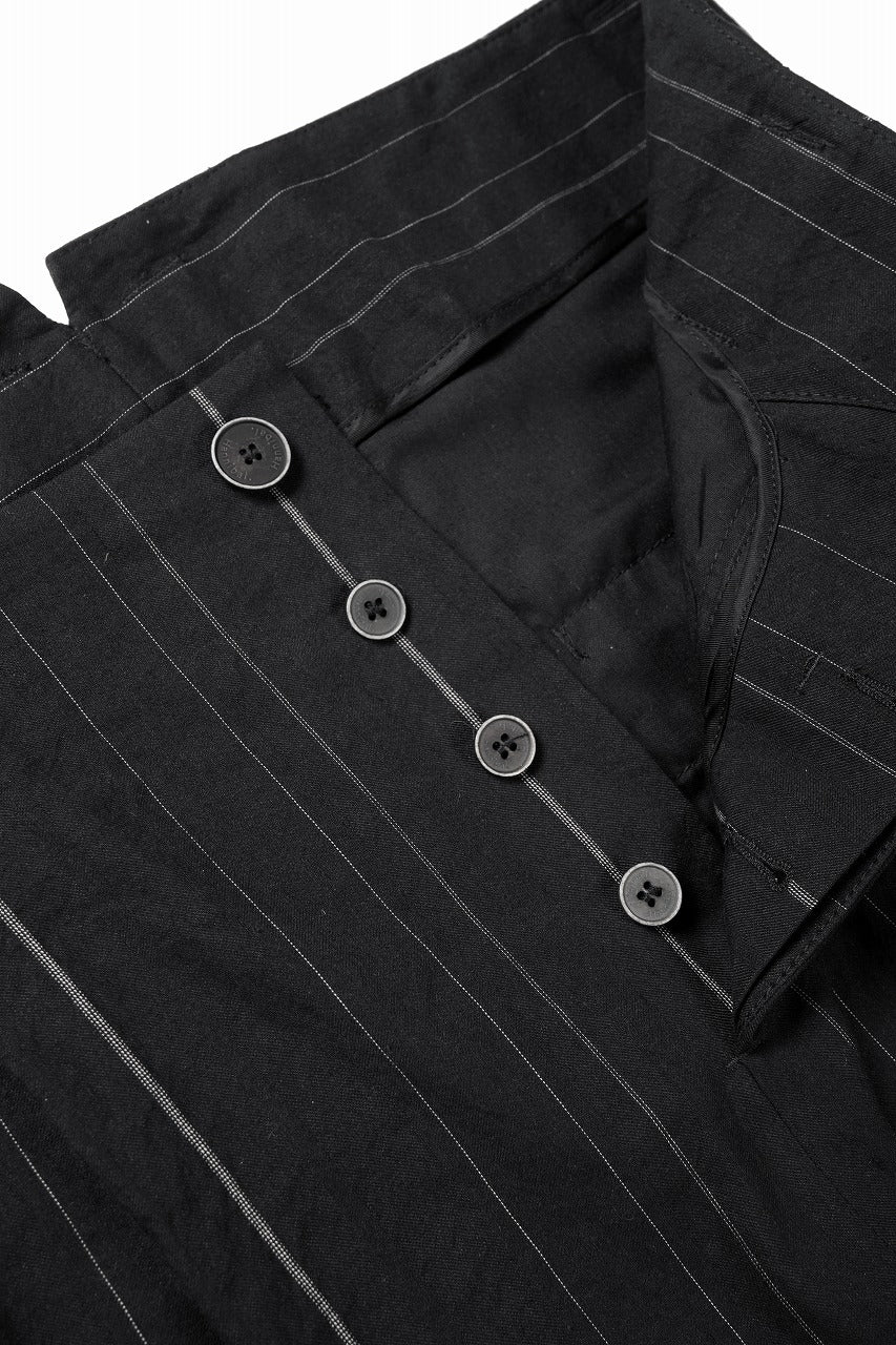 画像をギャラリービューアに読み込む, Hannibal. Wide Pleated Trousers / Homer 222. (BLACK CHALK STRIPED)