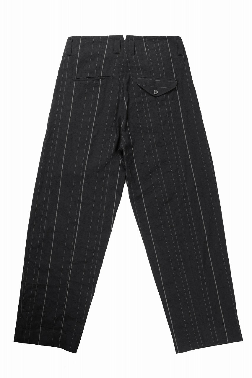 画像をギャラリービューアに読み込む, Hannibal. Wide Pleated Trousers / Homer 222. (BLACK CHALK STRIPED)