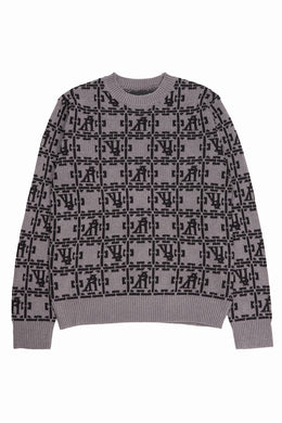 A.F ARTEFACT JACGUARD KNIT PULLOVER / REGULAR FIT (BROWN x DARK BROWN)