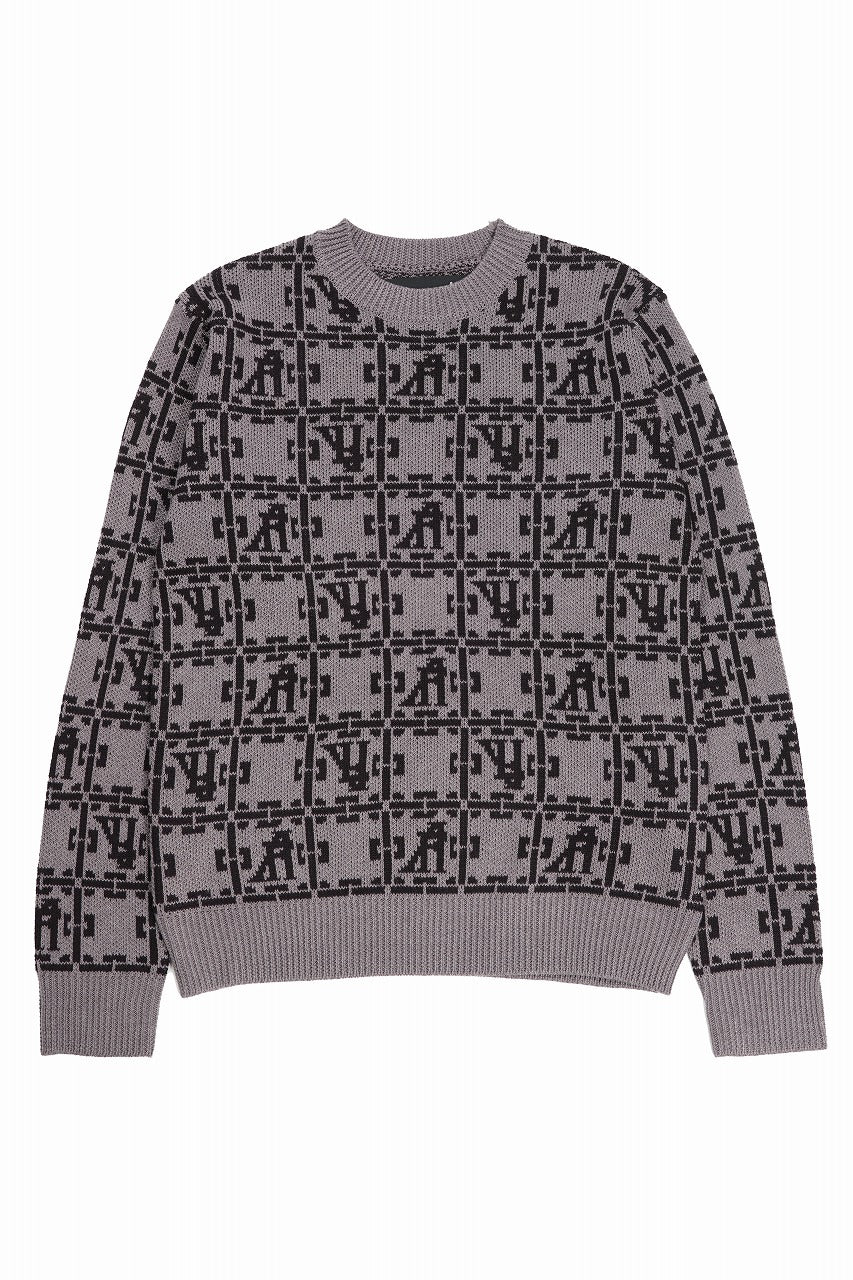 A.F ARTEFACT JACGUARD KNIT PULLOVER / REGULAR FIT (BLACK x DARK