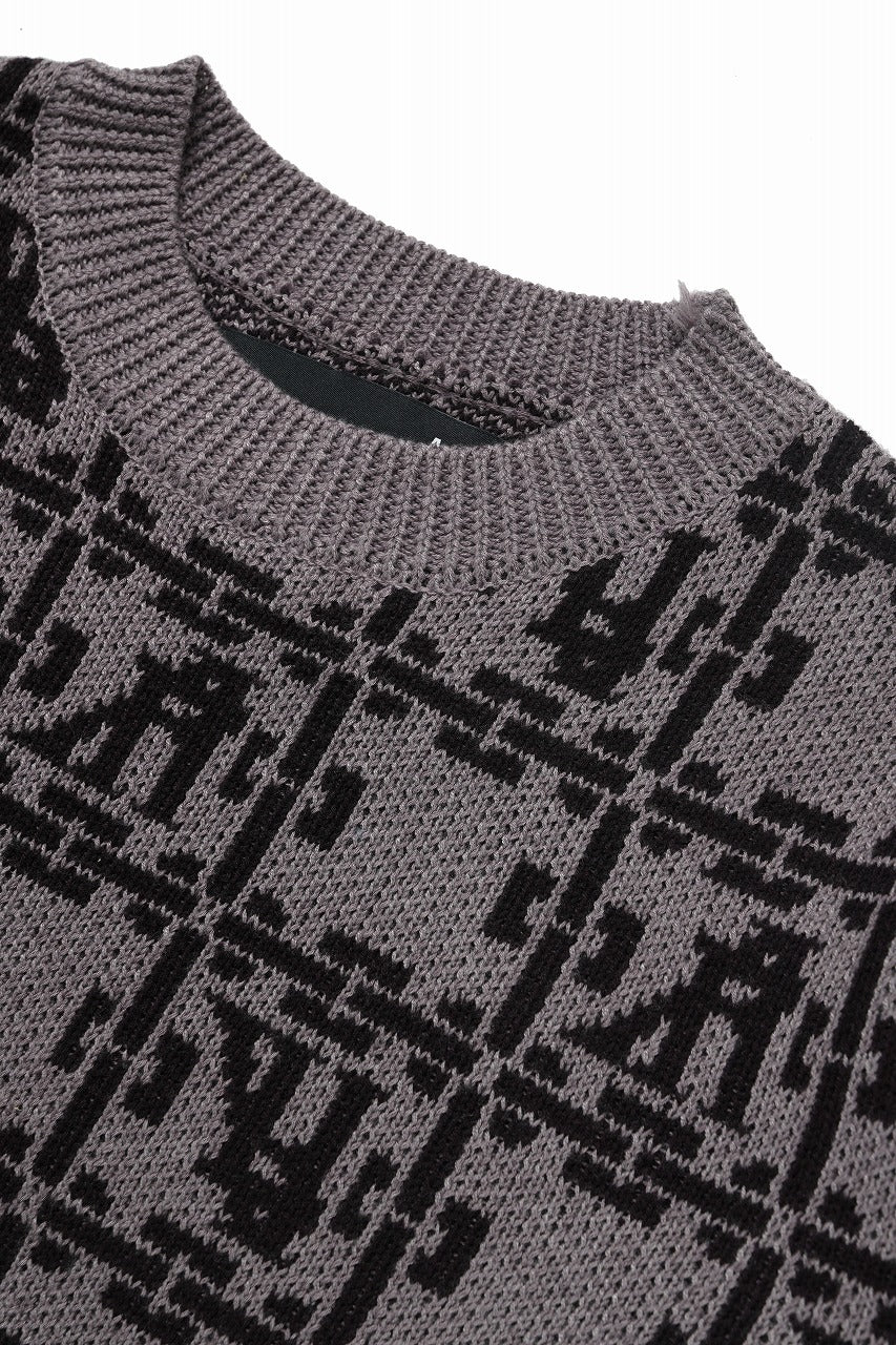 画像をギャラリービューアに読み込む, A.F ARTEFACT JACGUARD KNIT PULLOVER / RELAX FIT (BROWN x DARK BROWN)