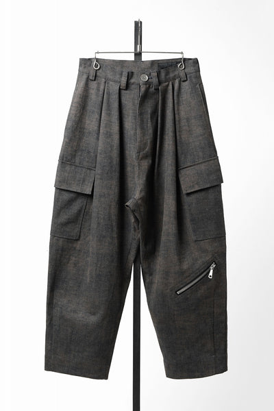 A.F ARTEFACT CARGO WIDE TAPERED TROUSERS / BLENDED SHADES DENIM (D.VERDIGRIS)