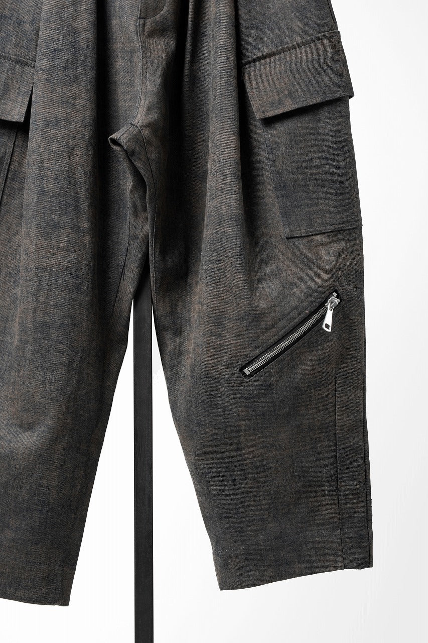Load image into Gallery viewer, A.F ARTEFACT CARGO WIDE TAPERED TROUSERS / BLENDED SHADES DENIM (D.VERDIGRIS)