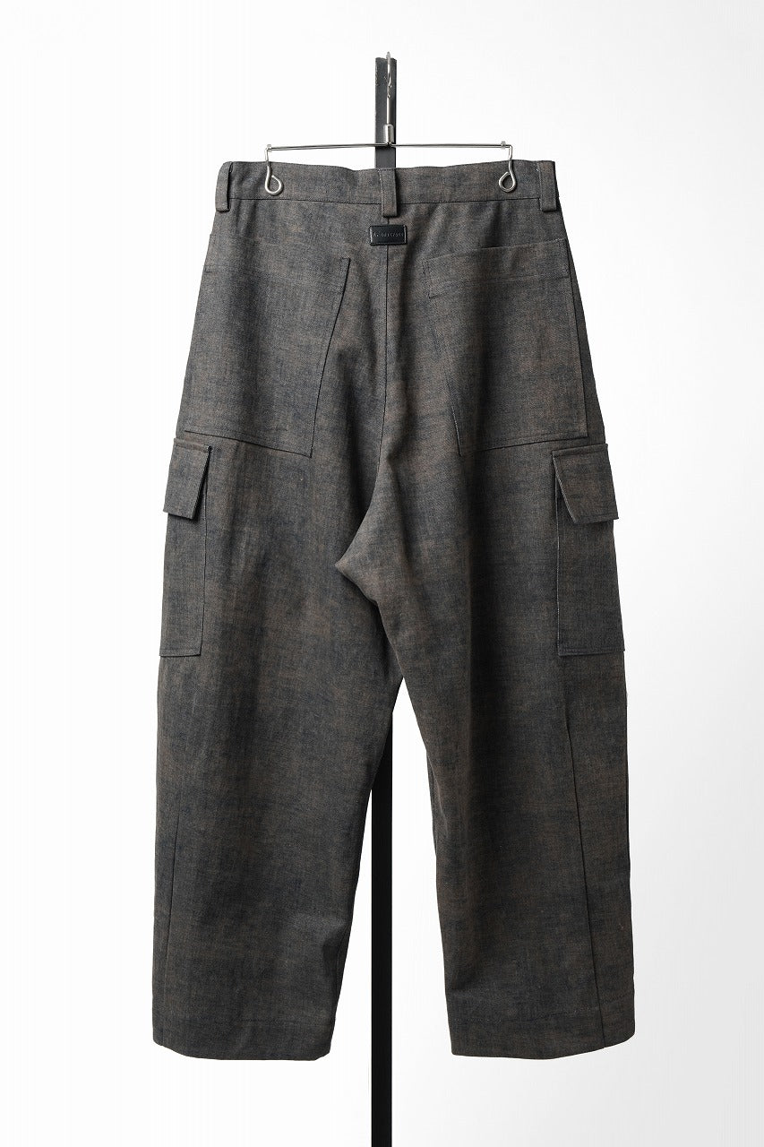Load image into Gallery viewer, A.F ARTEFACT CARGO WIDE TAPERED TROUSERS / BLENDED SHADES DENIM (D.VERDIGRIS)