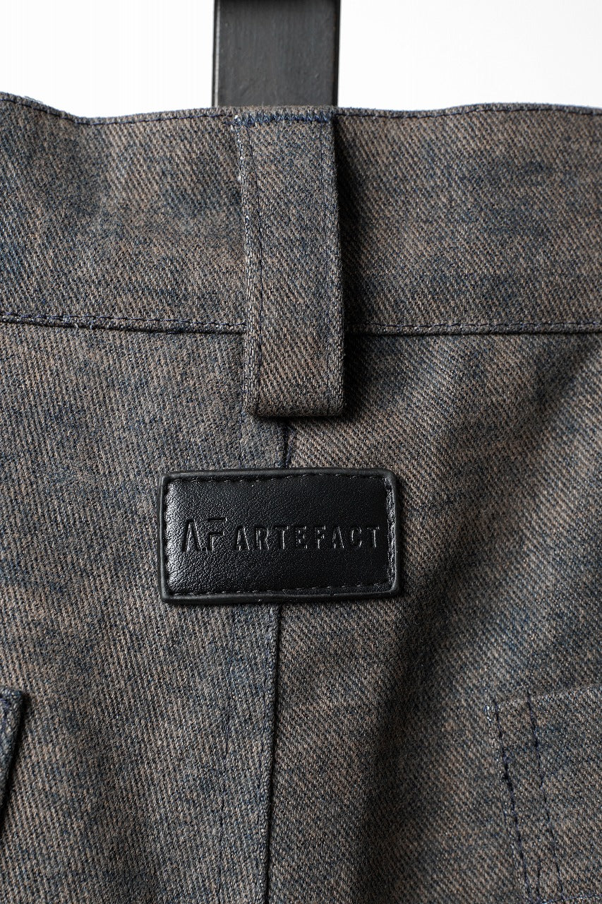 Load image into Gallery viewer, A.F ARTEFACT CARGO WIDE TAPERED TROUSERS / BLENDED SHADES DENIM (D.VERDIGRIS)