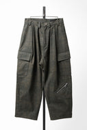 A.F ARTEFACT CARGO WIDE TAPERED TROUSERS / BLENDED SHADES DENIM (L.VERDIGRIS)