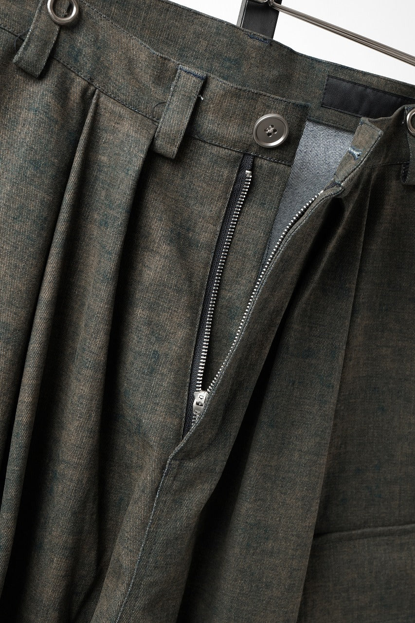 画像をギャラリービューアに読み込む, A.F ARTEFACT CARGO WIDE TAPERED TROUSERS / BLENDED SHADES DENIM (L.VERDIGRIS)