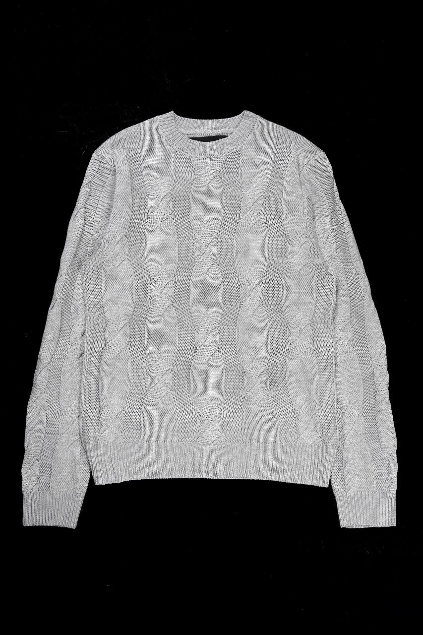 Load image into Gallery viewer, A.F ARTEFACT CABLE KNIT PULLOVER / REGULAR FIT (LIGHT GREY)