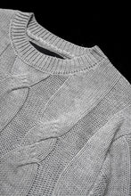 画像をギャラリービューアに読み込む, A.F ARTEFACT CABLE KNIT PULLOVER / RELAX FIT (LIGHT GREY)