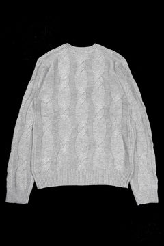 Load image into Gallery viewer, A.F ARTEFACT CABLE KNIT PULLOVER / REGULAR FIT (LIGHT GREY)